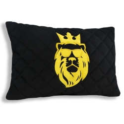 Подушка из алькантары с вышивкой 